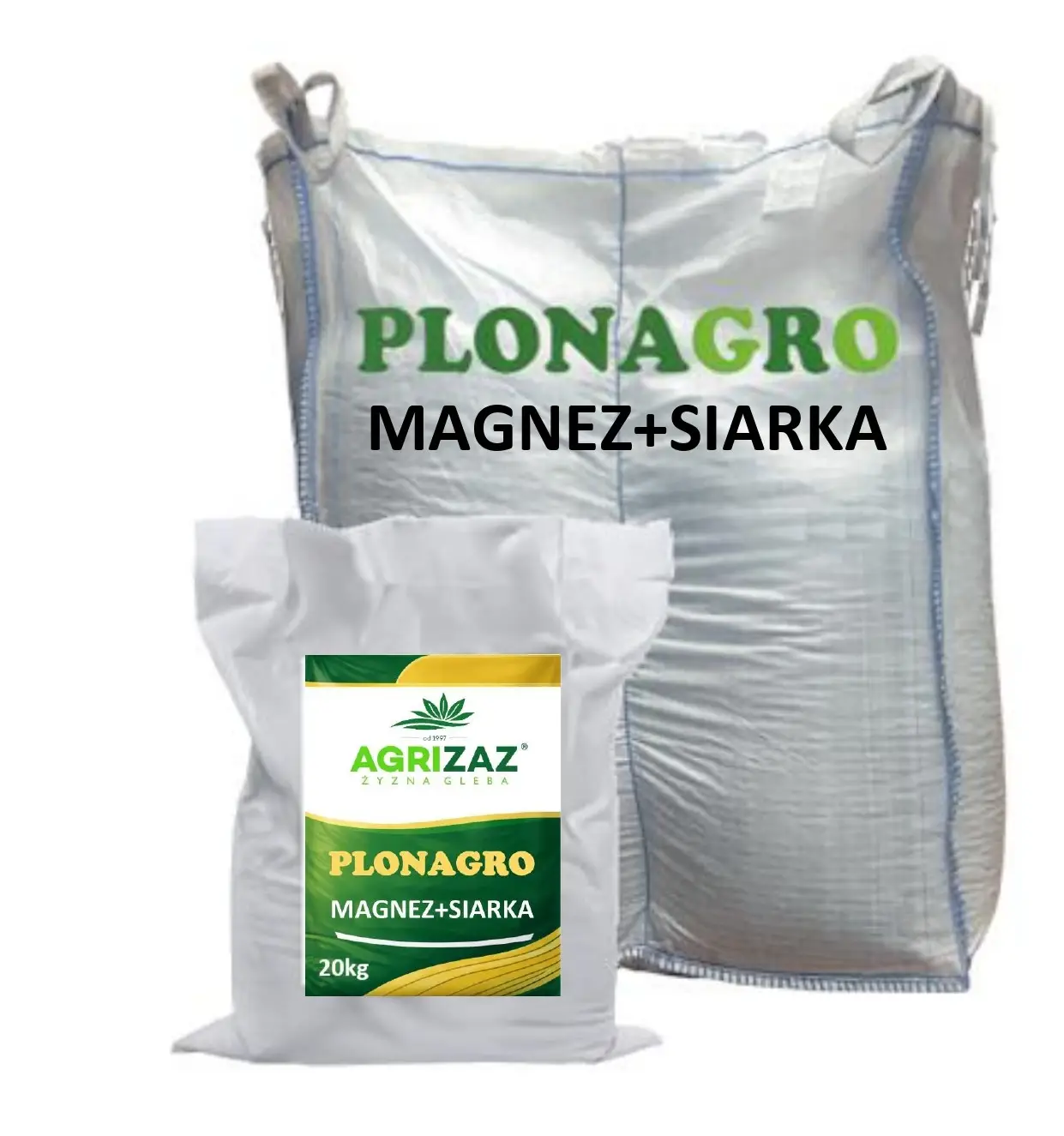 Produkt plonagro magnez i siarka od Agrizaz na białym tle