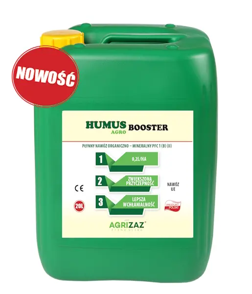 Zielony kanister 20L nawozu organiczno-mineralnego Humus Booster Agro marki Agrizaz
